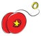 Drawing of a yo-yo in red and yellow colors vector or color illustration