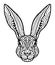 Drawing zentangle rabbit for coloring page, shirt design effect, logo, tattoo and decoration. Collection of animals.