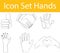 Drawn Doodle Lined Icon Set Hands I