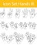 Drawn Doodle Lined Icon Set Hands III