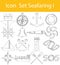 Drawn Doodle Lined Icon Set Seafaring I