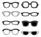 Drawn glasses vector set