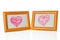 Drawn hearts in the photo frames