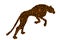 Drawn jaguar, leopard, wild cat, panther coloured silhouette