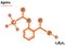Drawn molecule and formula of Aspirin