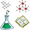 Drawn picture with chemistry symbols. Vector