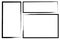 Drawn rectangles. Hand-drawn frames. Brush borders. Grunge squares. Rough sketches of boxes. Vector illustration