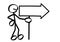 Drawn Stick Figure Holding Blank Arrow Sign