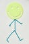 Drawn walking human with round smiling emoji head
