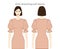 Drawstring puff sleeves clothes character beautiful lady in nude top, shirt, dress technical fashion illustration elbow