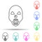 Dreadful horrible mask multi color style icon. Simple thin line, outline  of halloween icons for ui and ux, website or