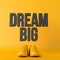 Dream big motivational workout fitness phrase, 3d Rendering