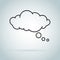 Dream cloud isolated icon. Speech bubble of dreaming icon isolated on background.