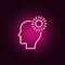 Dream, head, inspiration neon icon. Elements of Creative thinking set. Simple icon for websites, web design, mobile app, info