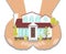 Dream House, Fancy Villa Flat Vector Illustration