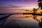 Dream sunset reflections in pool water in the Maldives