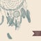 Dreamcatcher background. Hand drawn illustration. Vintage.