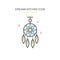 Dreamcatcher color line style icon isolated illustration