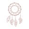dreamcatcher feather native boho and tribal hand drawn style