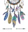 Dreamcatcher, feathers. Hand drawn vector