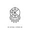 Dreamcatcher line icon. Editable illustration