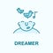 dreamer on mind field outline icon