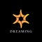 Dreaming Abstract Logo Design. Calm Star on Dark Background