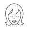 Dreaming girl linear icon