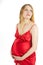 Dreaming pregnant blonde woman