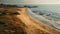 Dreamlike Aerial View: Woman And Lone Elephant At Beach