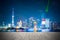 Dreamlike city background of shanghai skyline