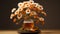 Dreamlike Daisy Bonsai Tree And Amber Beer: Hd Wallpaper For Desktop