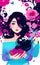 Dreamlike Floral Anime Girl Portrait