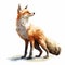 Dreamlike Illustration Of A Fox With A Bird In Cartoon Realism Style