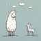 Dreamlike Illustration Of A Goat And Sheep: Cute Art In Randall Munroe And Liz Climo Style