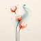 Dreamlike Illustration Of Red And Blue Flowers In Flowing Silhouettes