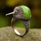Dreamlike Kiwi Bird Silver Ring In Vray Style
