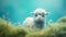 Dreamlike Merino Sheep In Soft Pastel Style With Tilt Shift Effect
