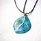Dreamlike Naturaleza Blue Leaf Pendant Necklace With Apatite Drawing