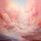 Dreamlike Pink Clouds: A Detailed Rococo Fantasy Painting