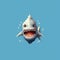 Dreamlike Pixel Art Shark: A Cute Minecraft-inspired Voxel Character