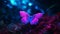 Dreamlike Purple Butterfly In Dark Azure And Pink - Uhd Nature-inspired Imagery