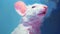 Dreamlike Realism: Playful White Rat In Speedpainting Style