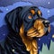 Dreamlike Rottweiler Paper Cut Art With Realistic Color Schemes