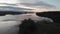 Dreamlike View Clouds Reflecting on Water Surface on Lake, Aerial