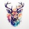 Dreamlike Watercolor Deer Sticker With Splatters