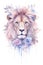 dreamlike watercolor lion print where the lion appears almost mystical