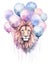 dreamlike watercolor lion print where the lion appears almost mystical