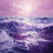 Dreamlike Waves: A Purple Neoclassicism Seascape Abstract Painting