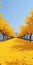 Dreamlike Yellow Tree Covered Road: A Hallyu Inspired Uhd Image